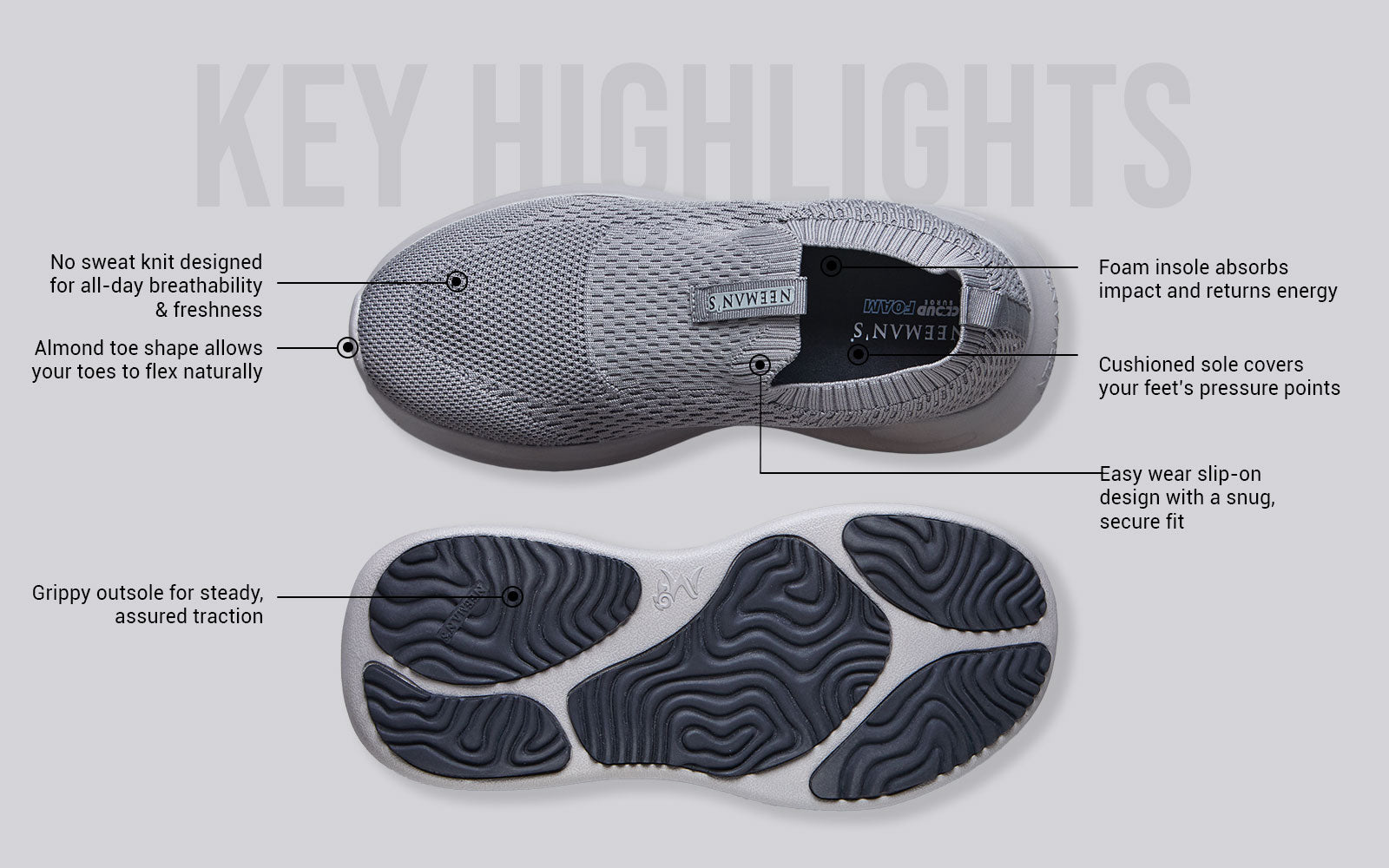 Knit Trainers For Men : Grey by My Store