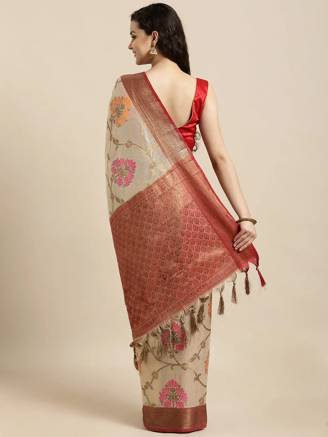 Silk Blend Woven Design Kanjivaram Saree by My Store