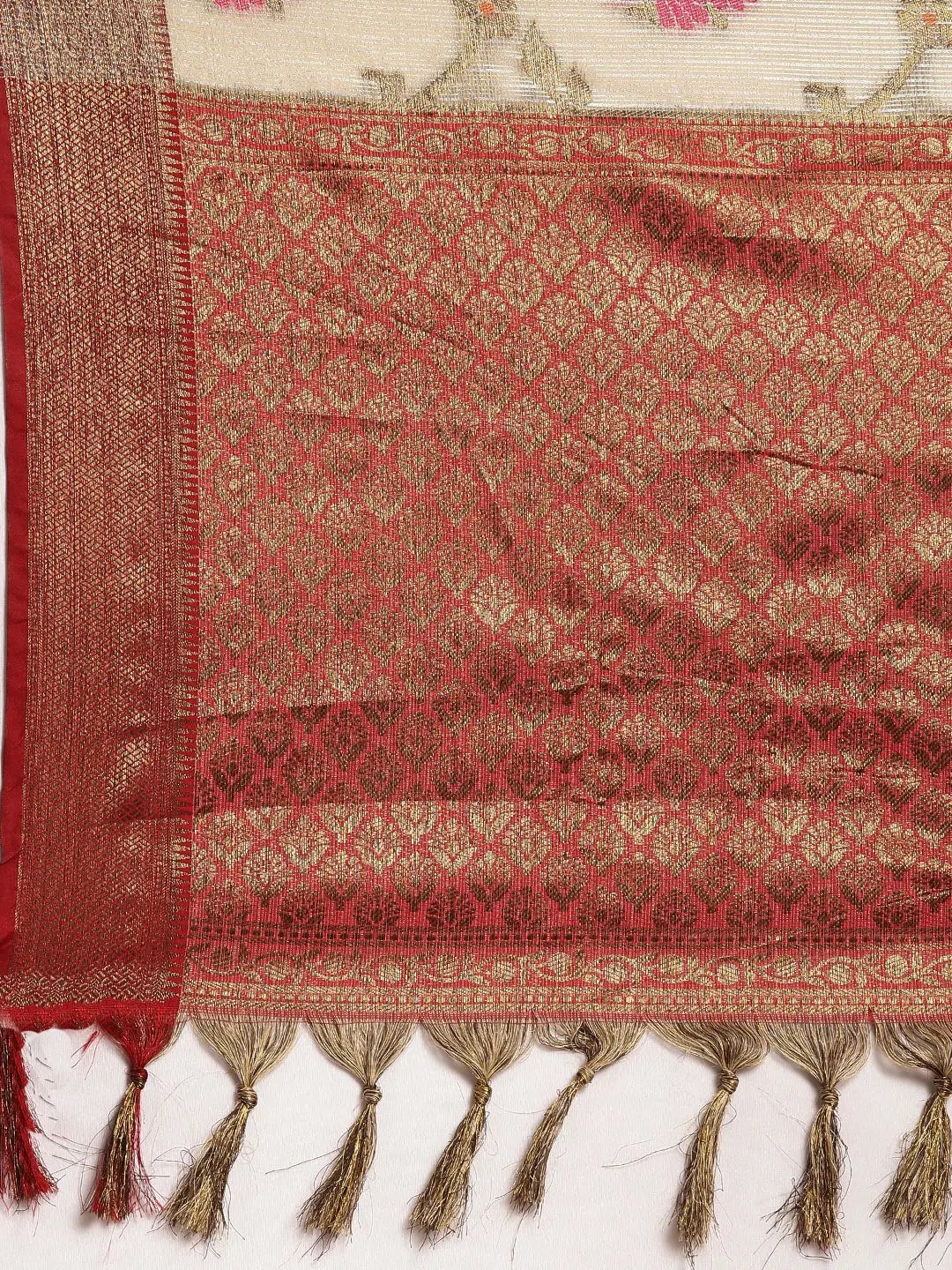 Silk Blend Woven Design Kanjivaram Saree by My Store