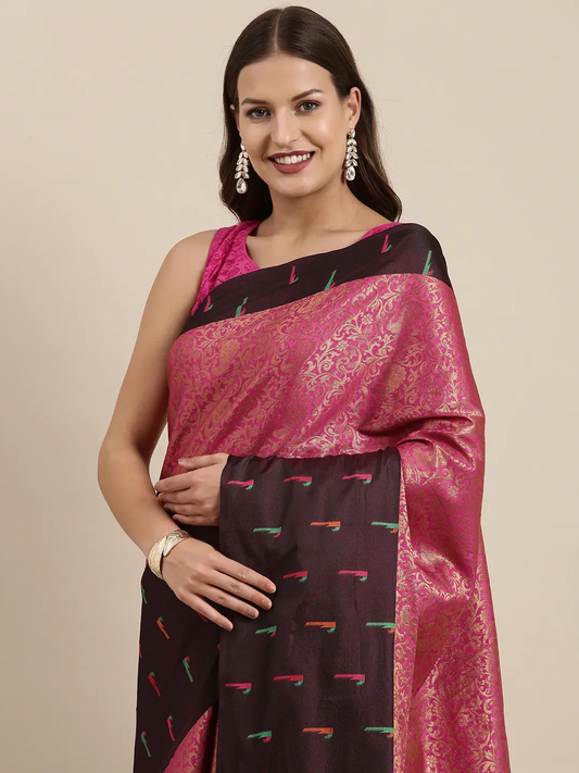 Kora Silk Banarasi Zari Weaving Saree by My Store