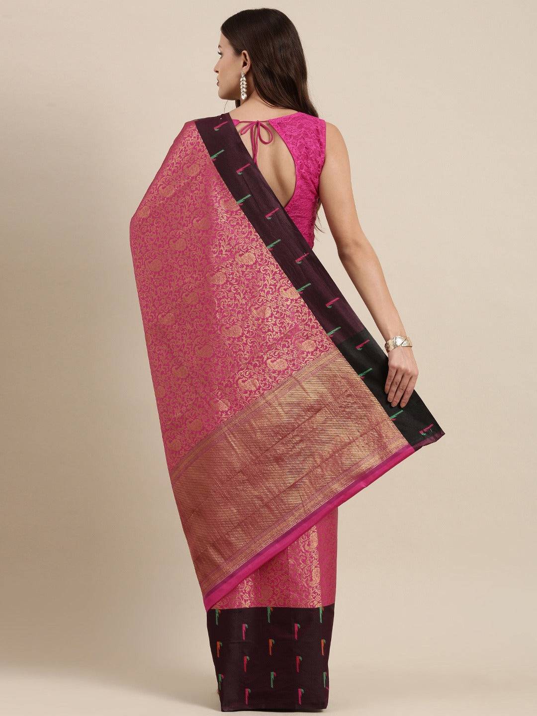 Kora Silk Banarasi Zari Weaving Saree by My Store
