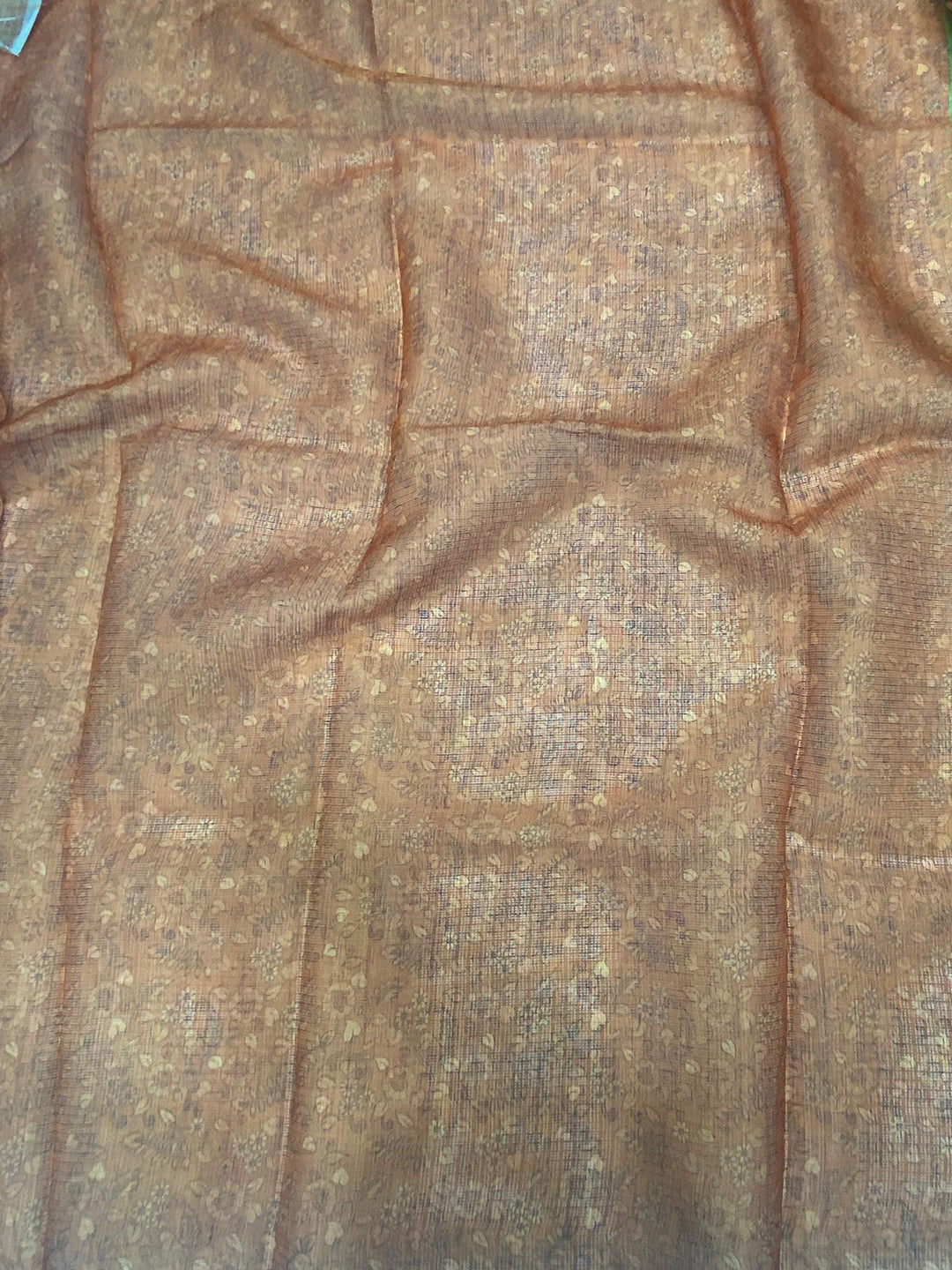 Orange Kota Doriya Kalamkari Saree by My Store