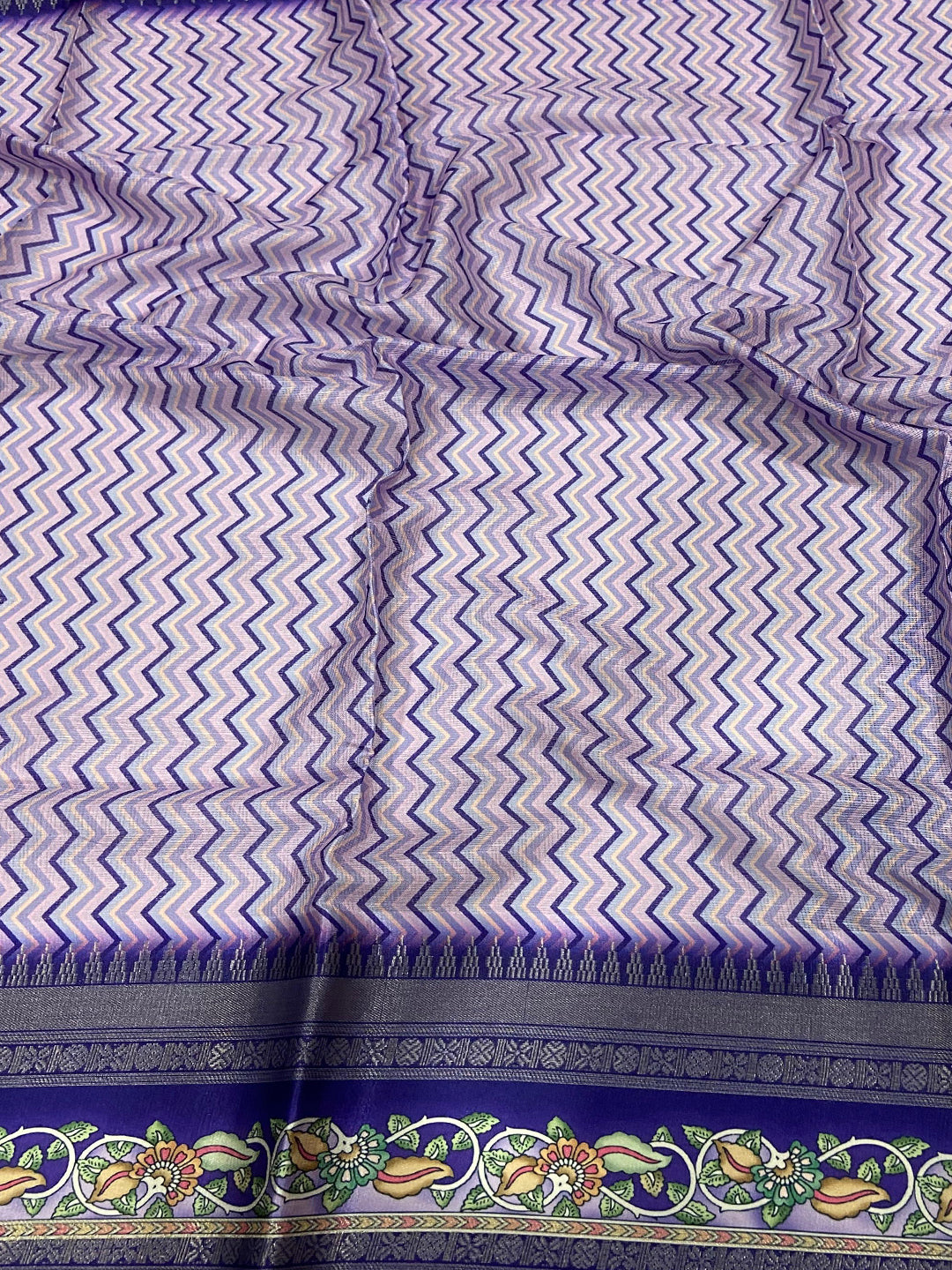 Iris Purple Kota Satin Border Saree by My Store