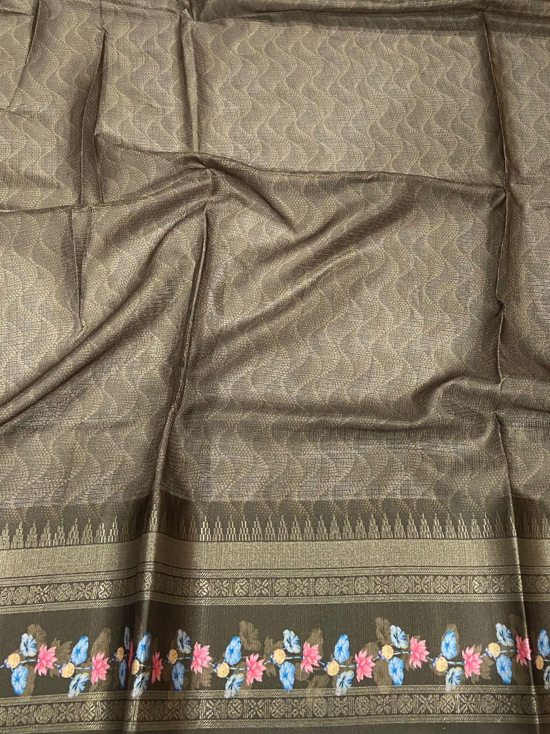 Beige Kota Satin Border Saree