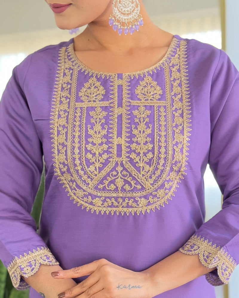 Royal Purple Kurta Set for Women