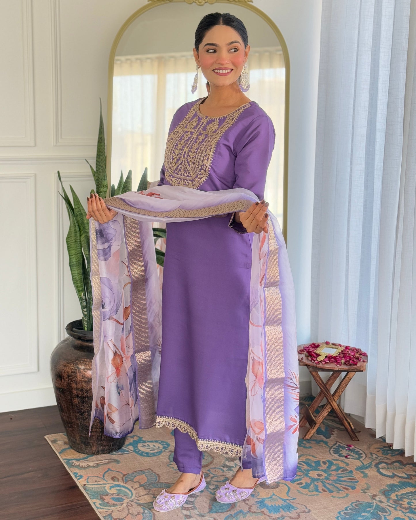 Royal Purple Kurta Set for Women