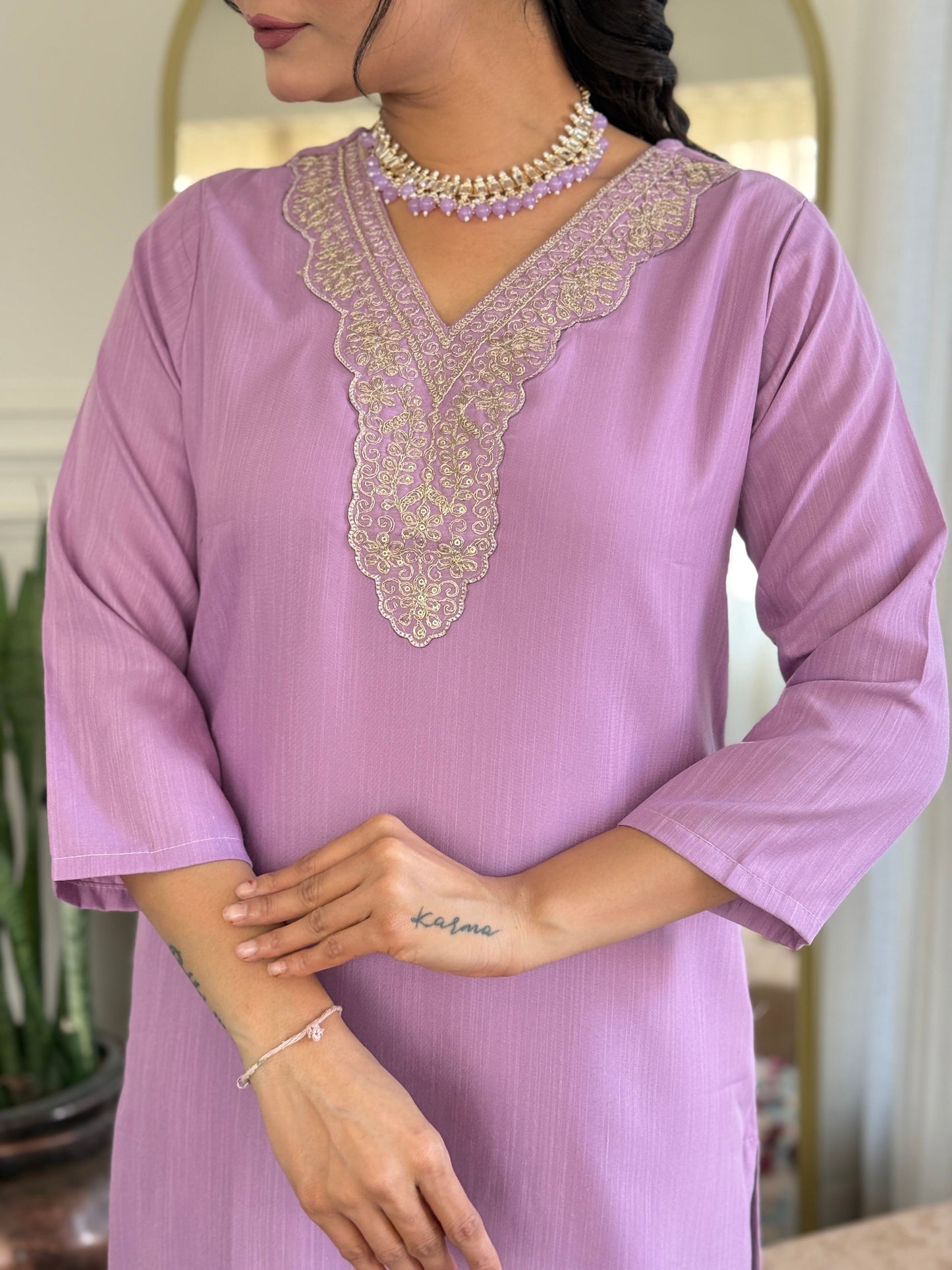 Elegant Light Purple Kurta Set for Women – Festive & Ethnic Wear
