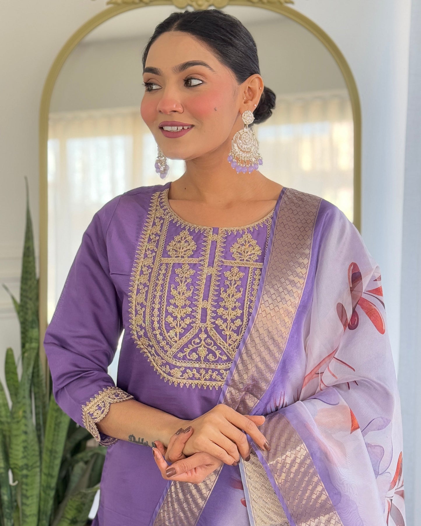 Royal Purple Kurta Set for Women