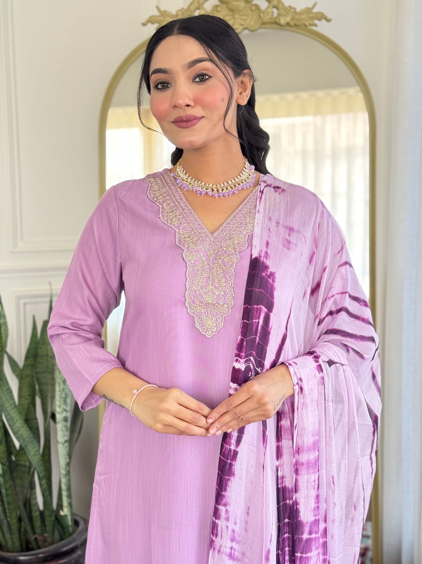 Elegant Light Purple Kurta Set for Women – Festive & Ethnic Wear
