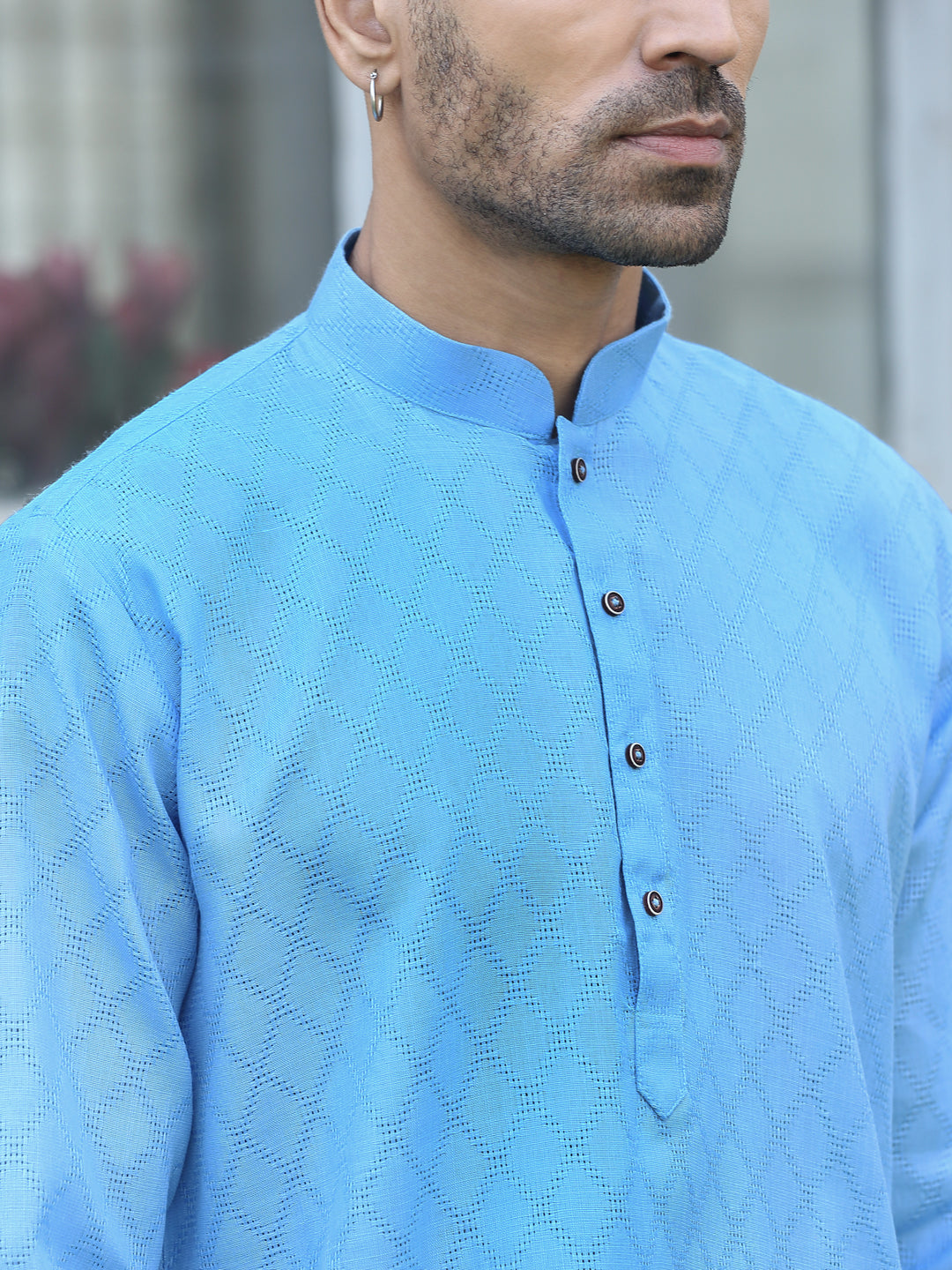 Cotton blend Woven self Desing Kurta