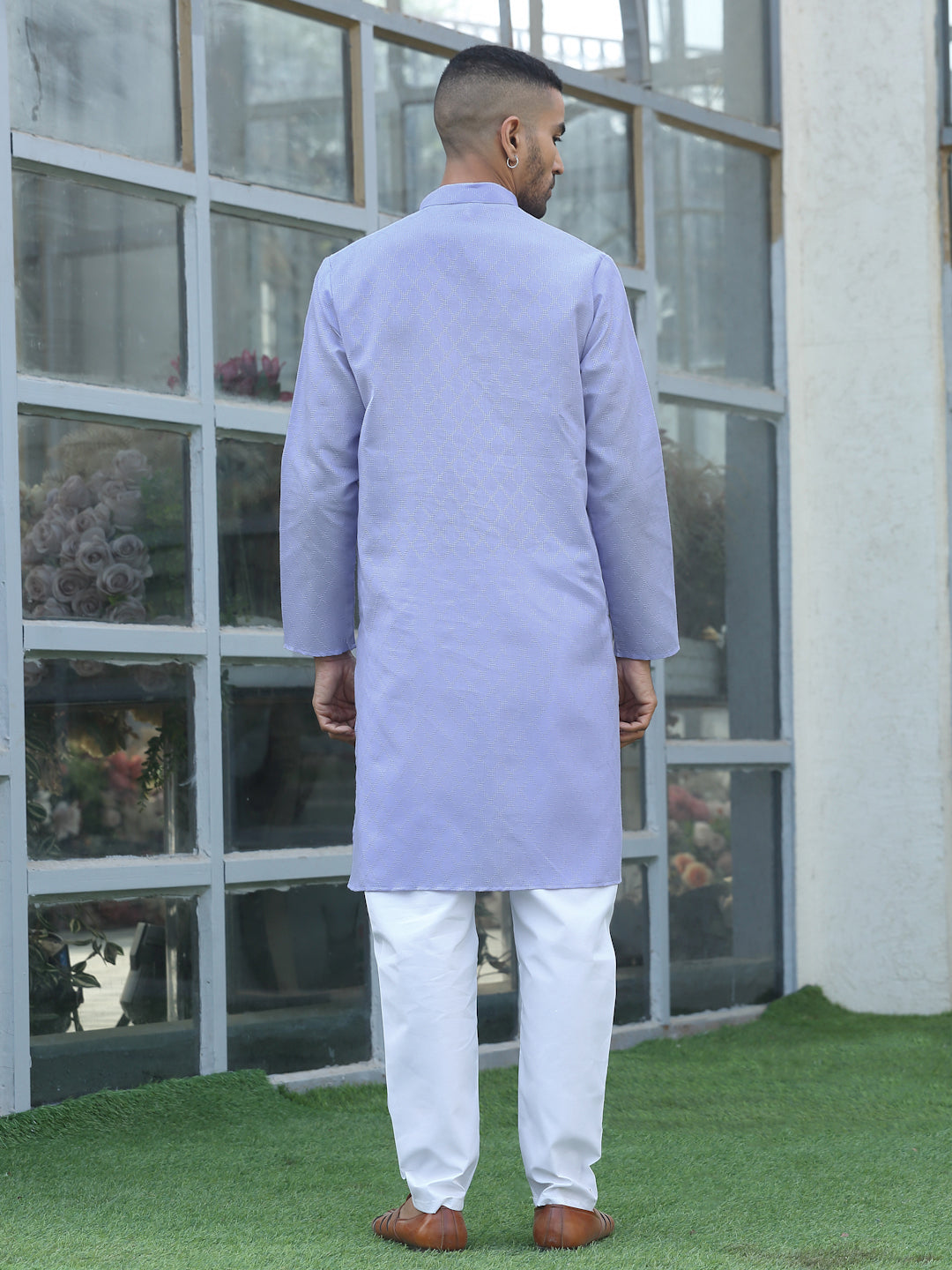 Cotton blend Woven self Desing Kurta