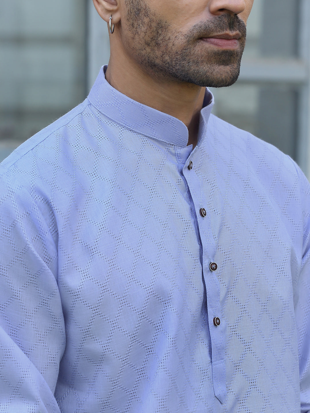 Cotton blend Woven self Desing Kurta