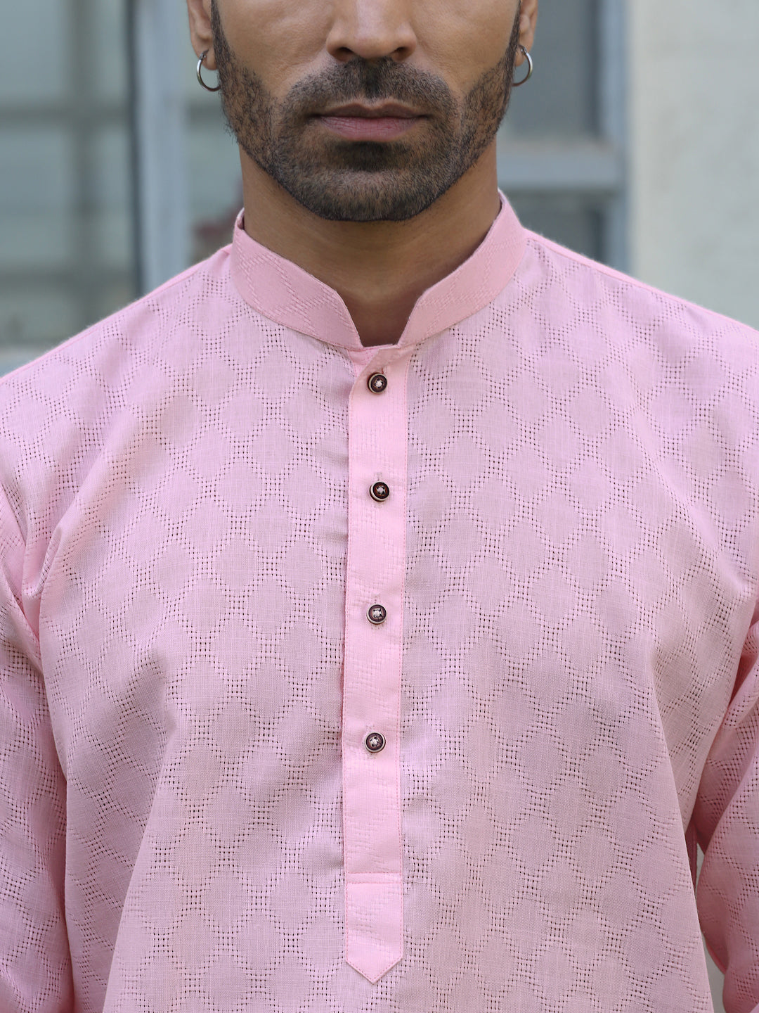 Cotton blend Woven self Desing Kurta