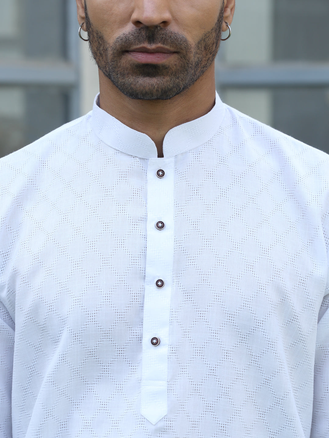 Cotton blend Woven self Desing Kurta