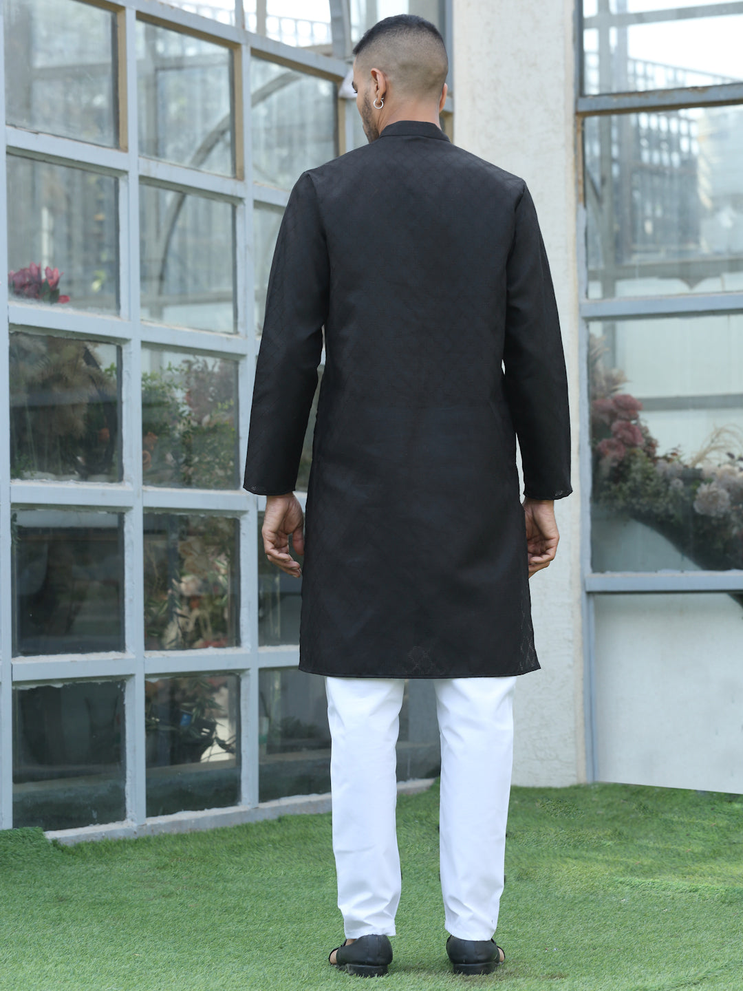Cotton blend Woven self Desing Kurta