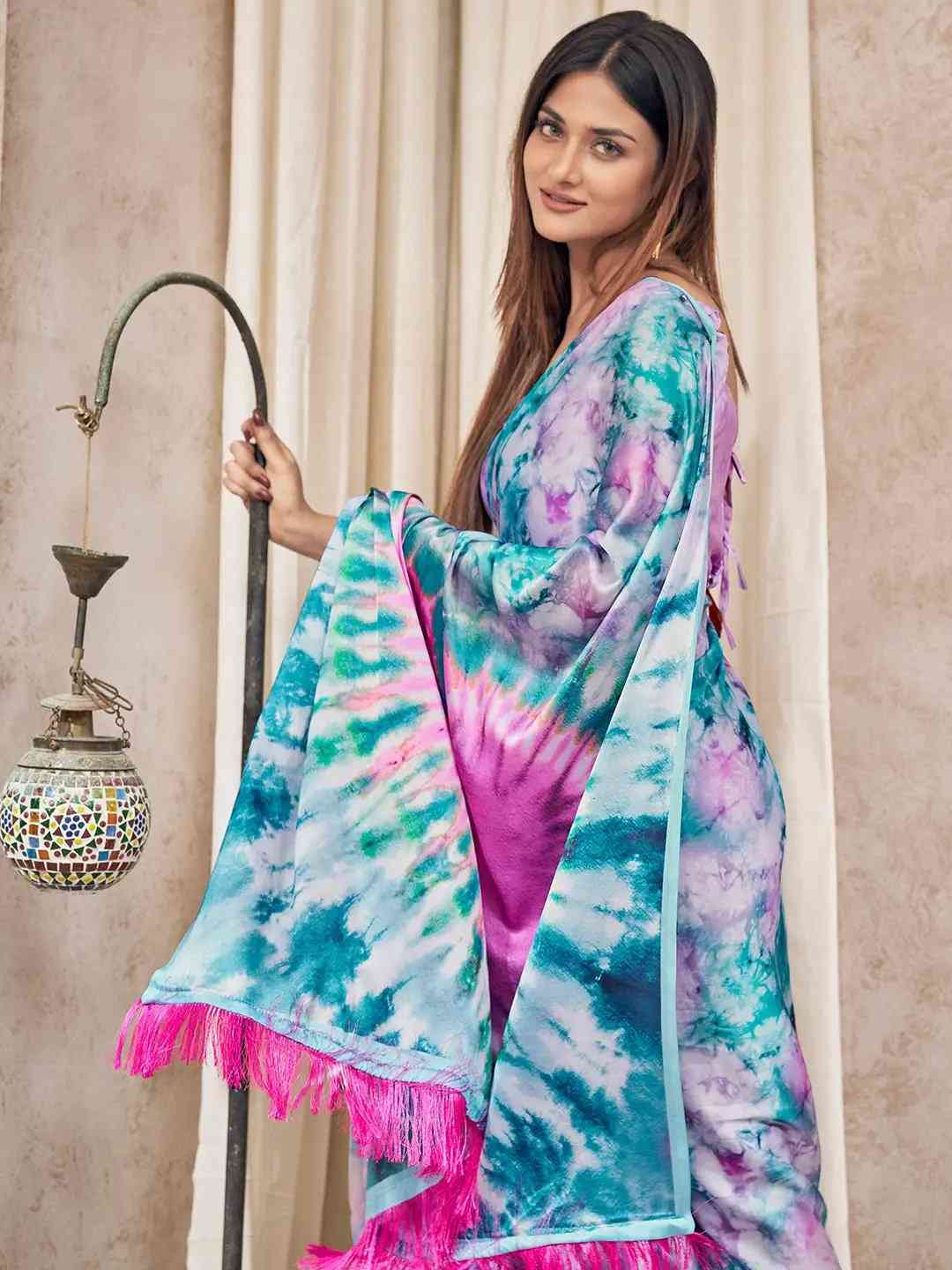 Trending Soft Satin Georgette Saree With Digital Print