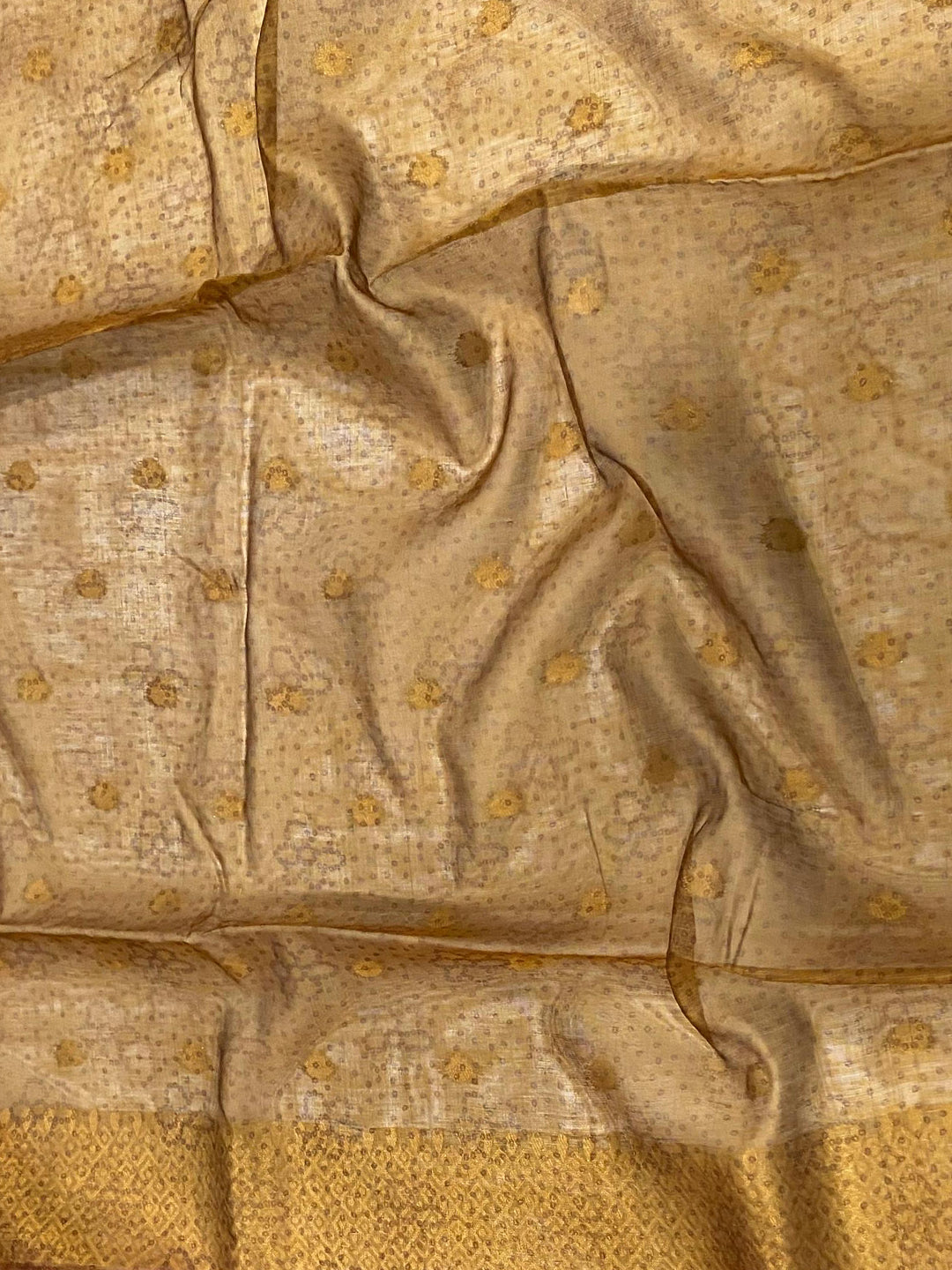 Pink Gold Zari And Kalamkari Print Saree by My Store