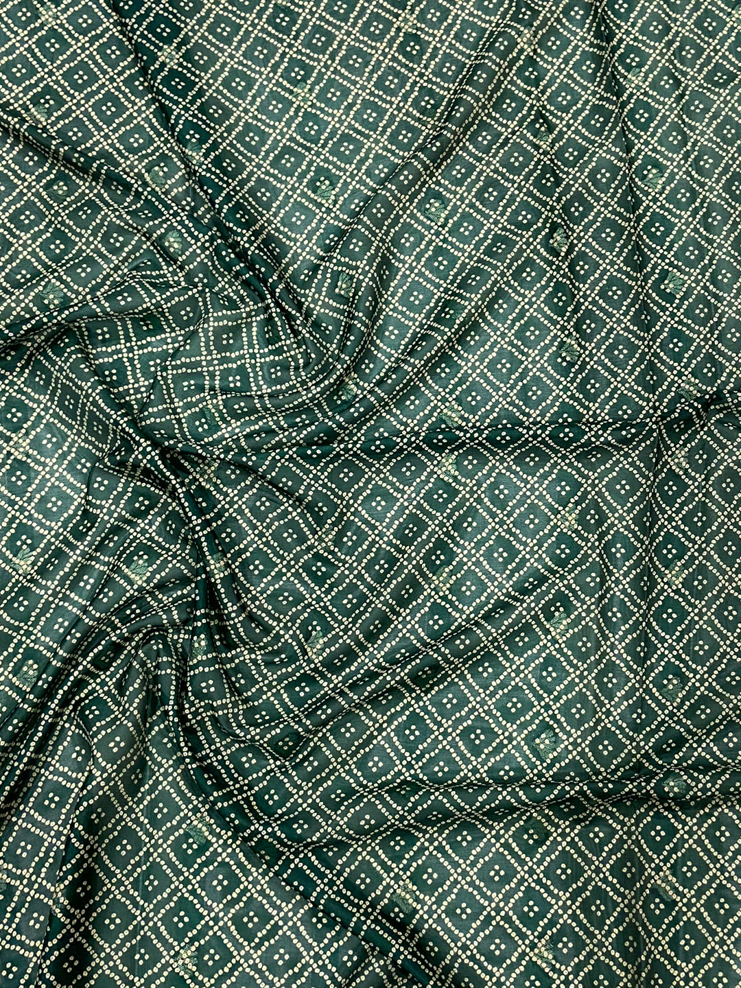 Green Crepe Silk Floral Saree by My Store