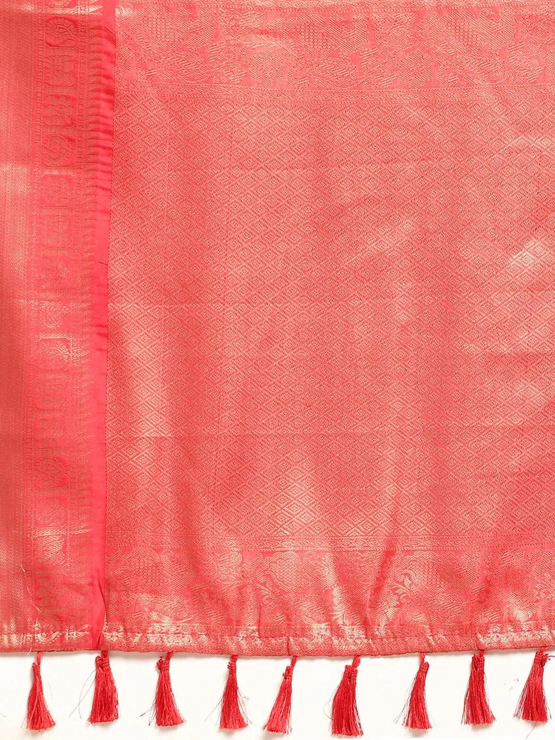 Exquisite Red Colour Kalamkari Pattu Banarasi Silk Saree by My Store