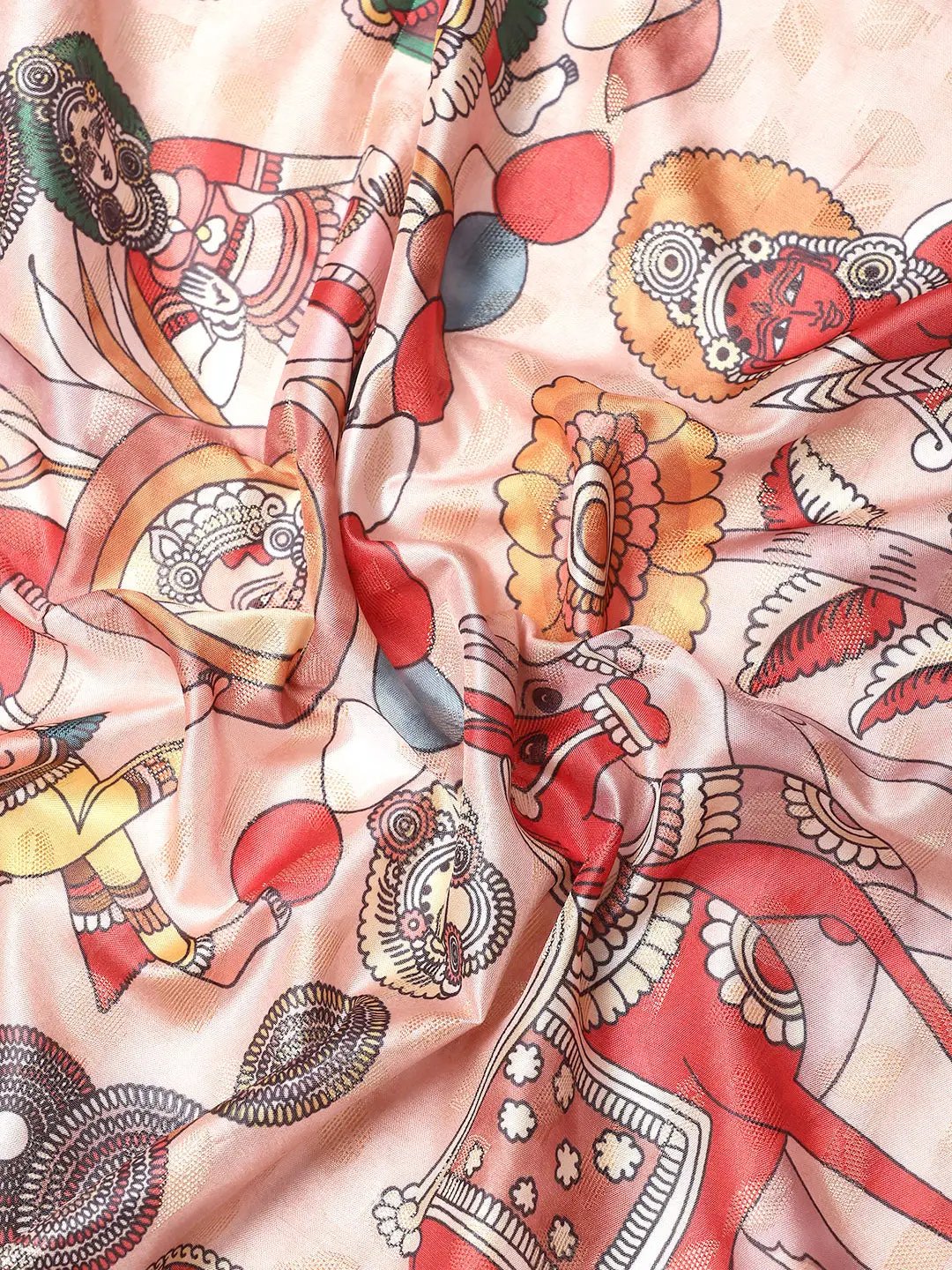 Exquisite Pink Colour Kalamkari Pattu Banarasi Silk Saree by My Store