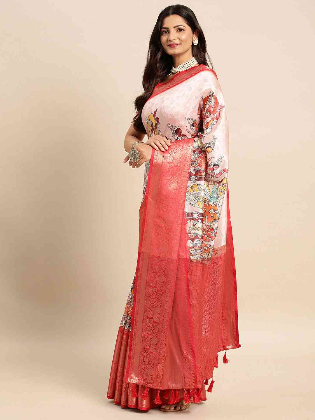 Exquisite Kalamkari Pattu Banarasi Silk Saree by My Store