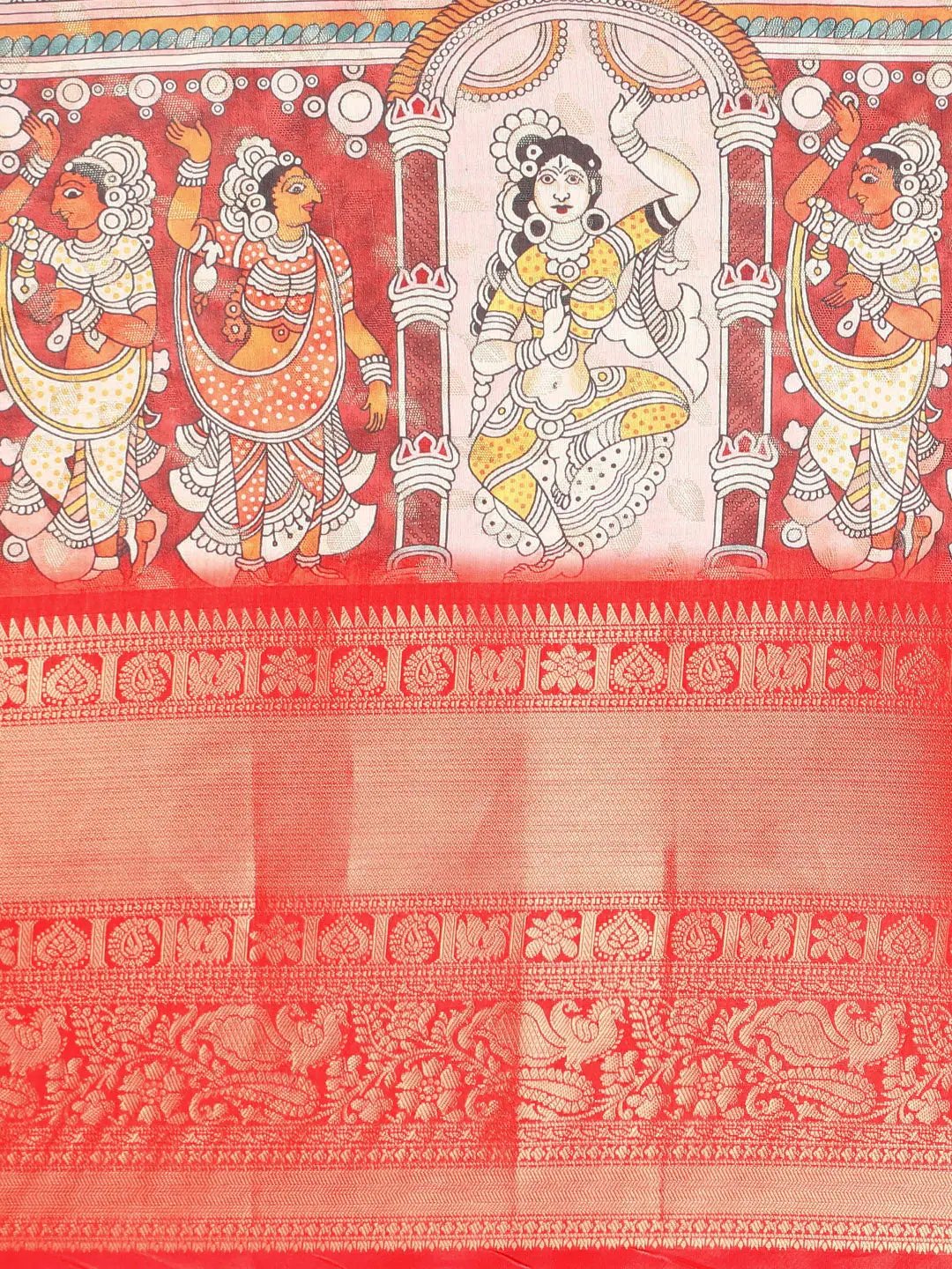 Exquisite Kalamkari Pattu Banarasi Silk Saree by My Store