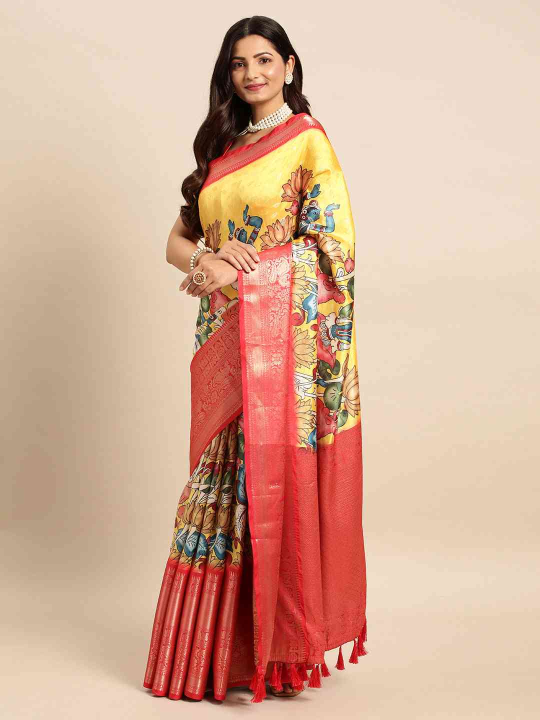 Exquisite Kalamkari Pattu Banarasi Silk Saree by My Store