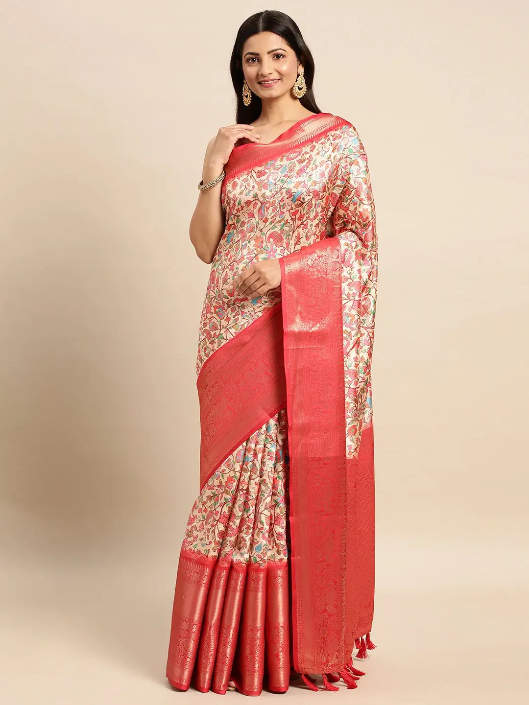 Exquisite Pashmina Digital Pattu Banarasi Silk Saree by My Store