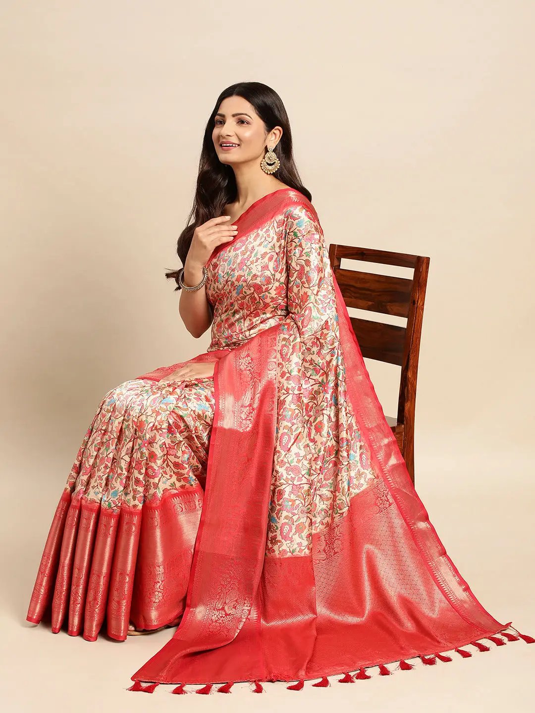 Exquisite Pashmina Digital Pattu Banarasi Silk Saree by My Store