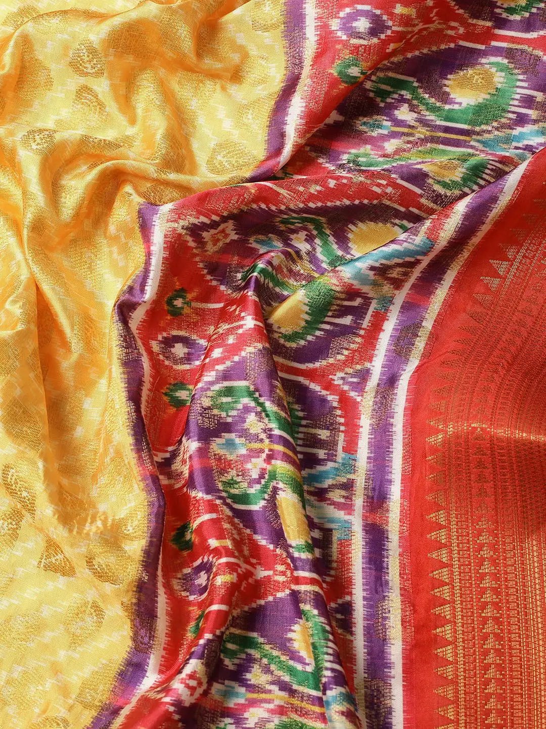 Exquisite Ikkat Digital Pattu Banarasi Silk Saree by My Store
