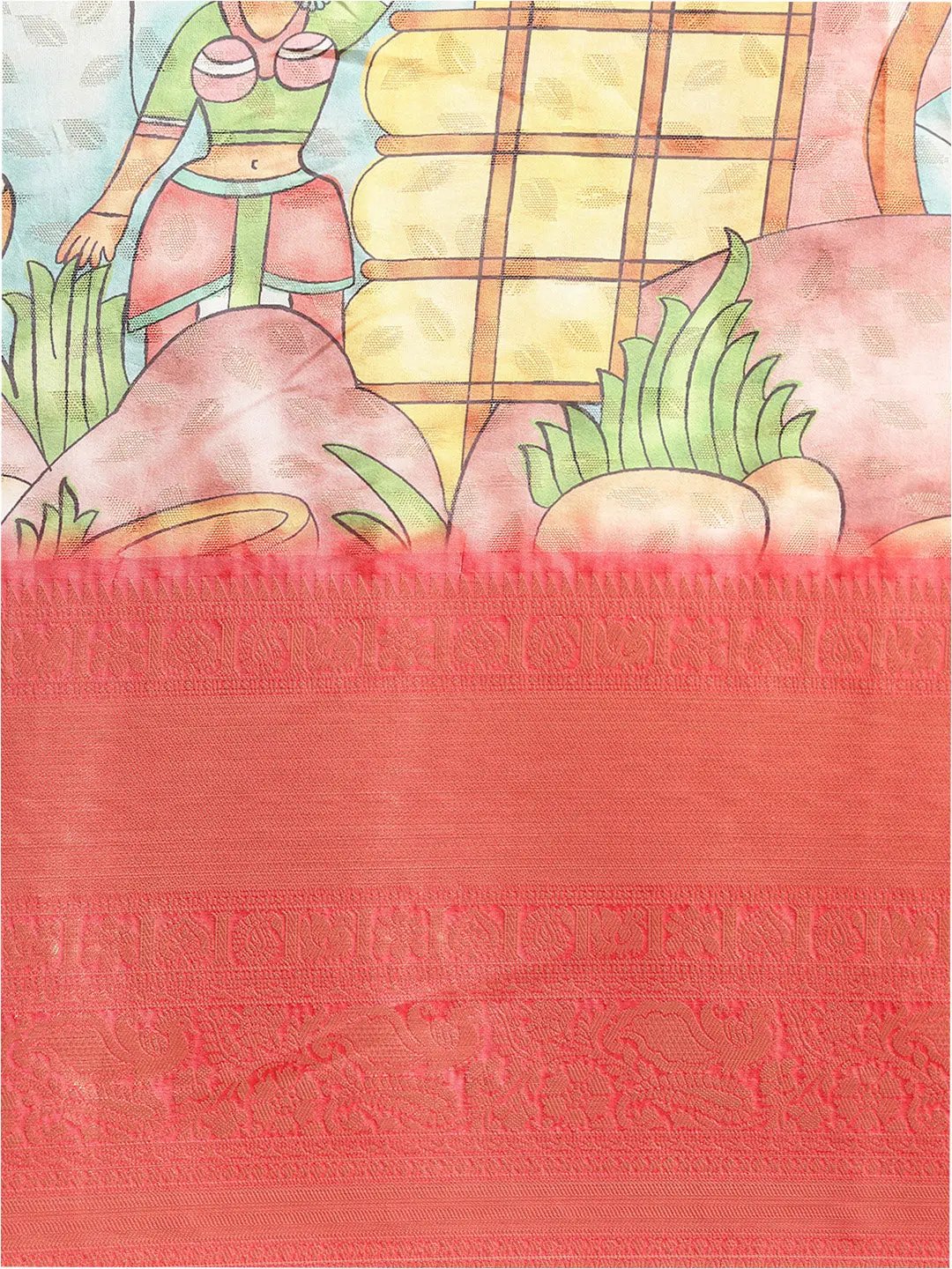 Exquisite Kalamkari Pattu Banarasi Silk Saree by My Store