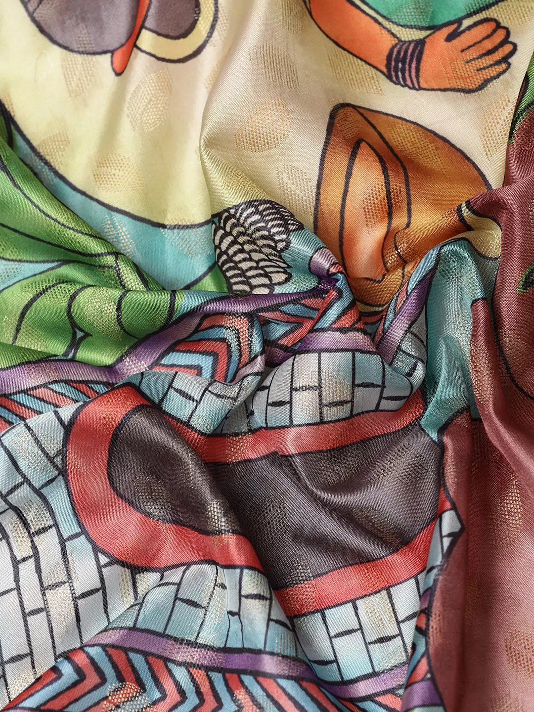 Exquisite Kalamkari Pattu Banarasi Silk Saree by My Store