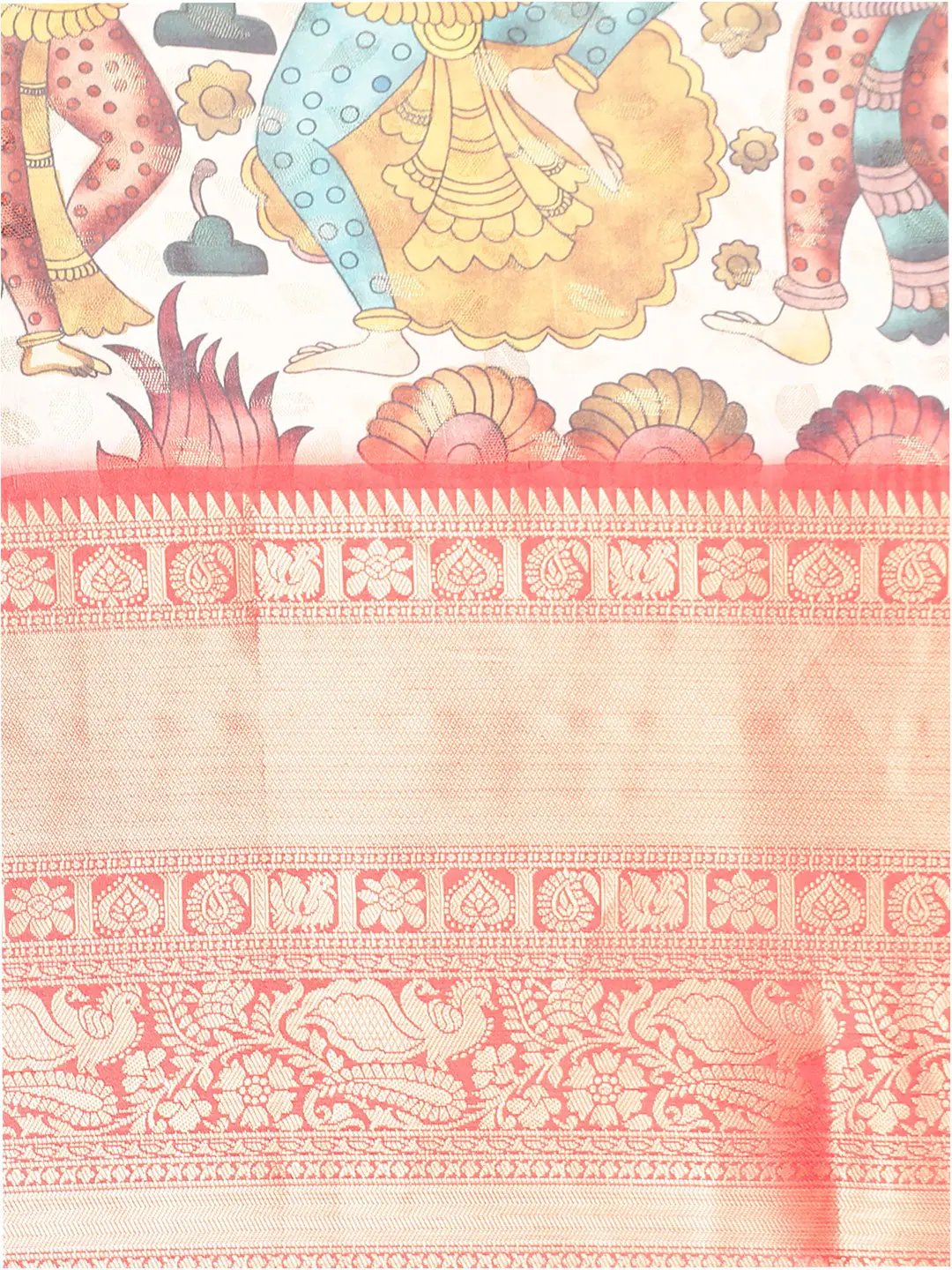 Exquisite Kalamkari Pattu Banarasi Silk Saree by My Store