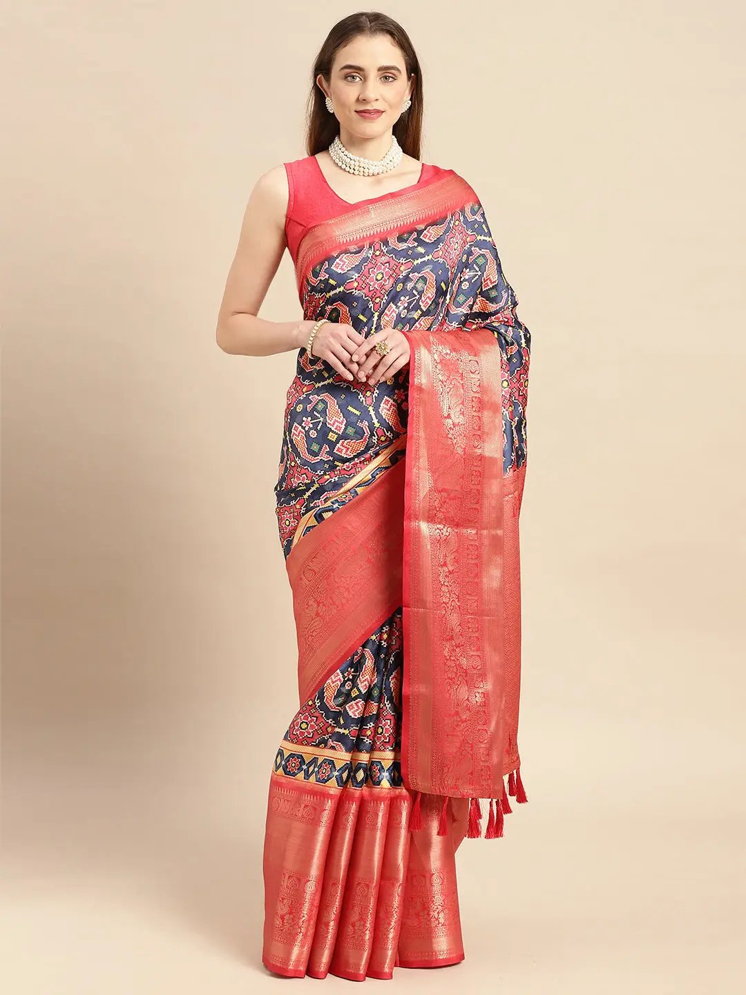 Exquisite Kalamkari Pattu Banarasi Silk Saree by My Store