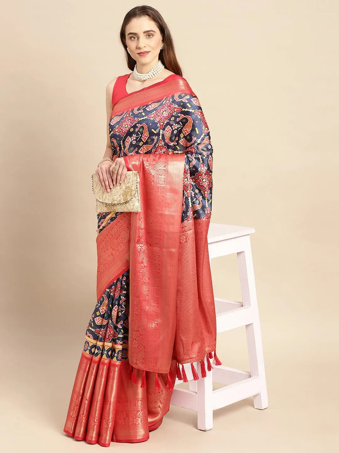 Exquisite Kalamkari Pattu Banarasi Silk Saree by My Store