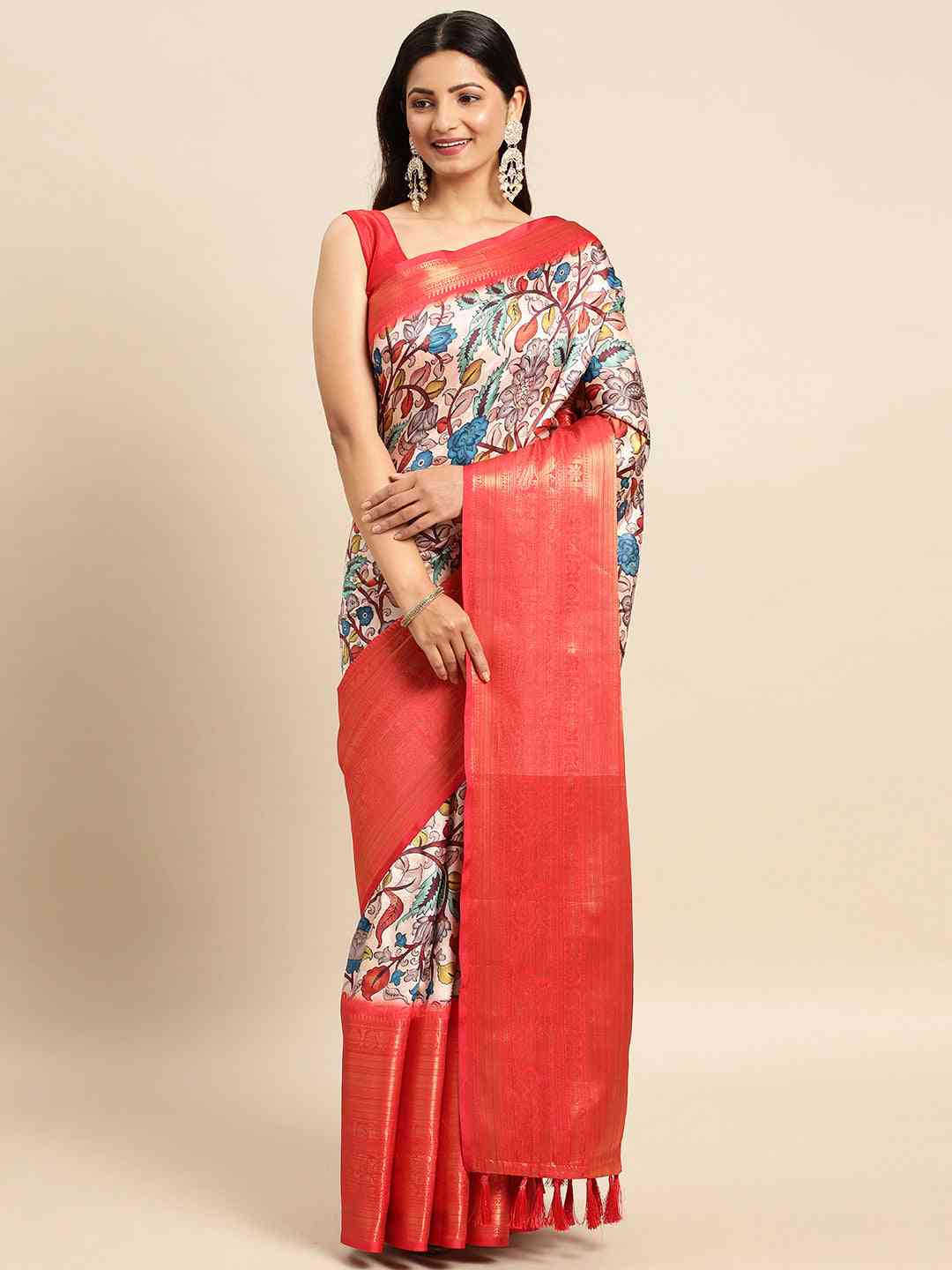 Exquisite Kalamkari Pattu Banarasi Silk Saree by My Store