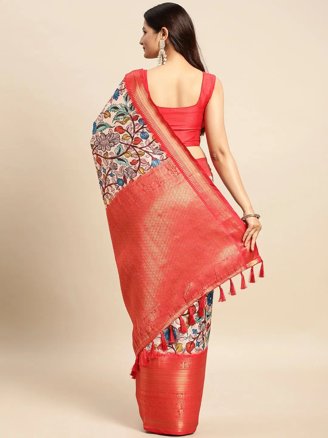 Exquisite Kalamkari Pattu Banarasi Silk Saree by My Store