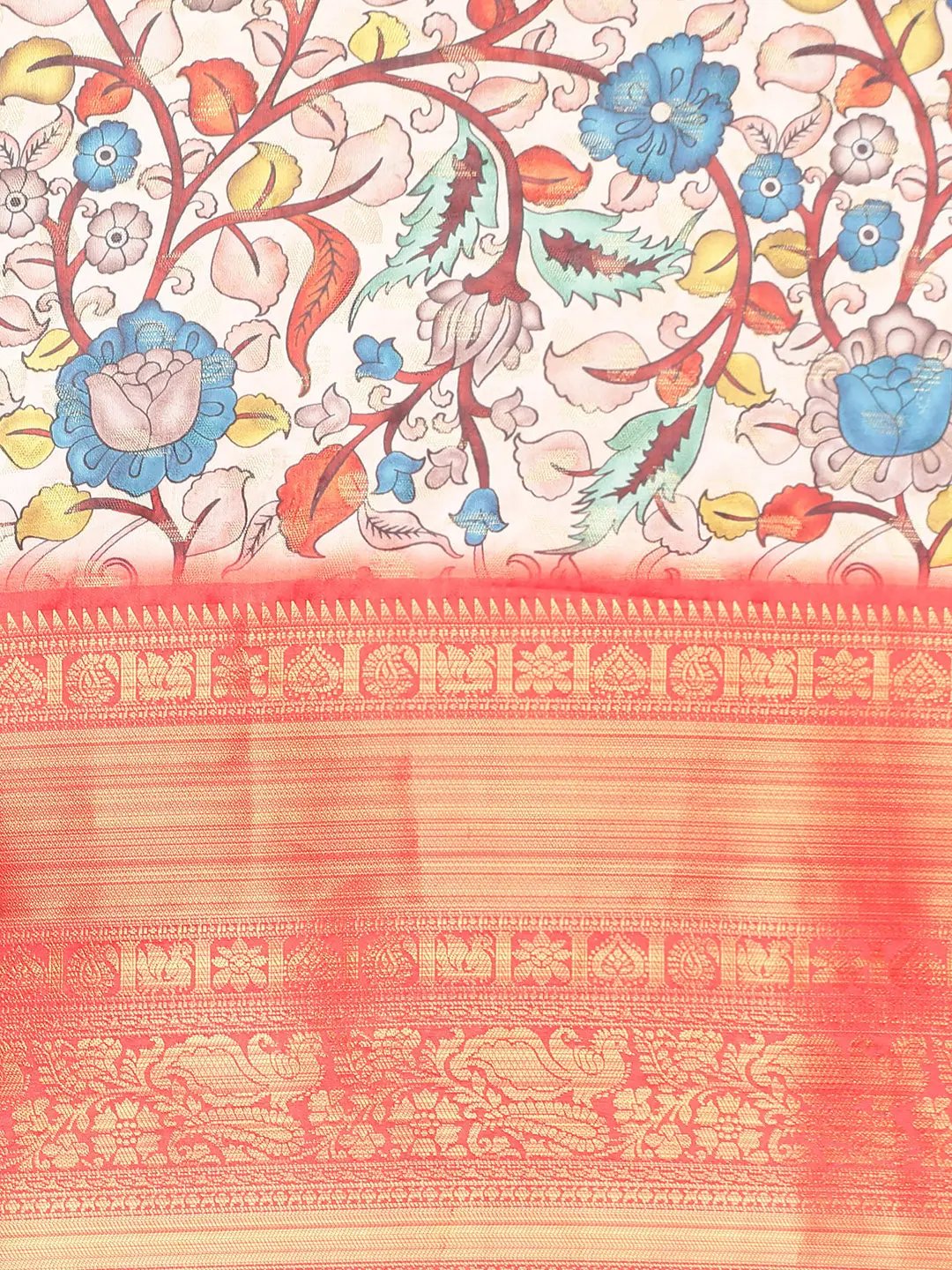 Exquisite Kalamkari Pattu Banarasi Silk Saree by My Store