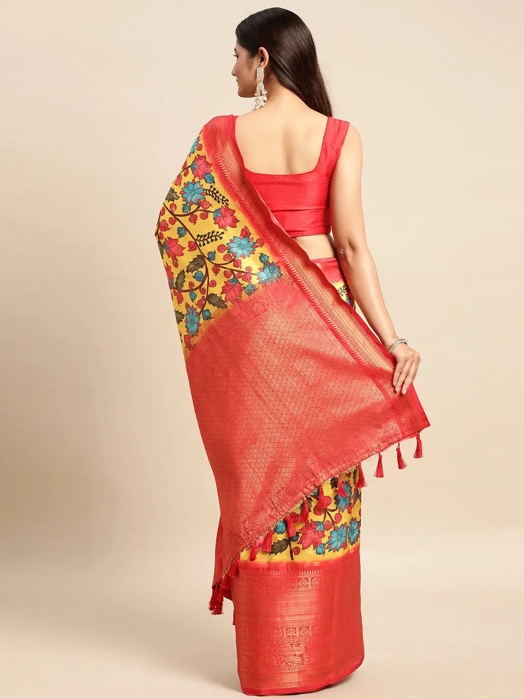 Exquisite Kalamkari Pattu Banarasi Silk Saree by My Store