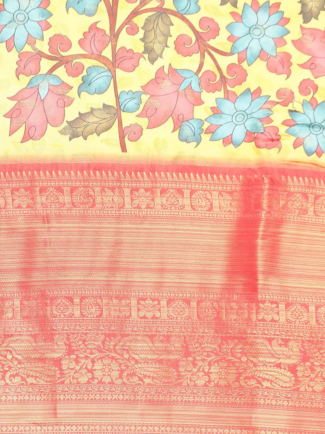 Exquisite Kalamkari Pattu Banarasi Silk Saree by My Store