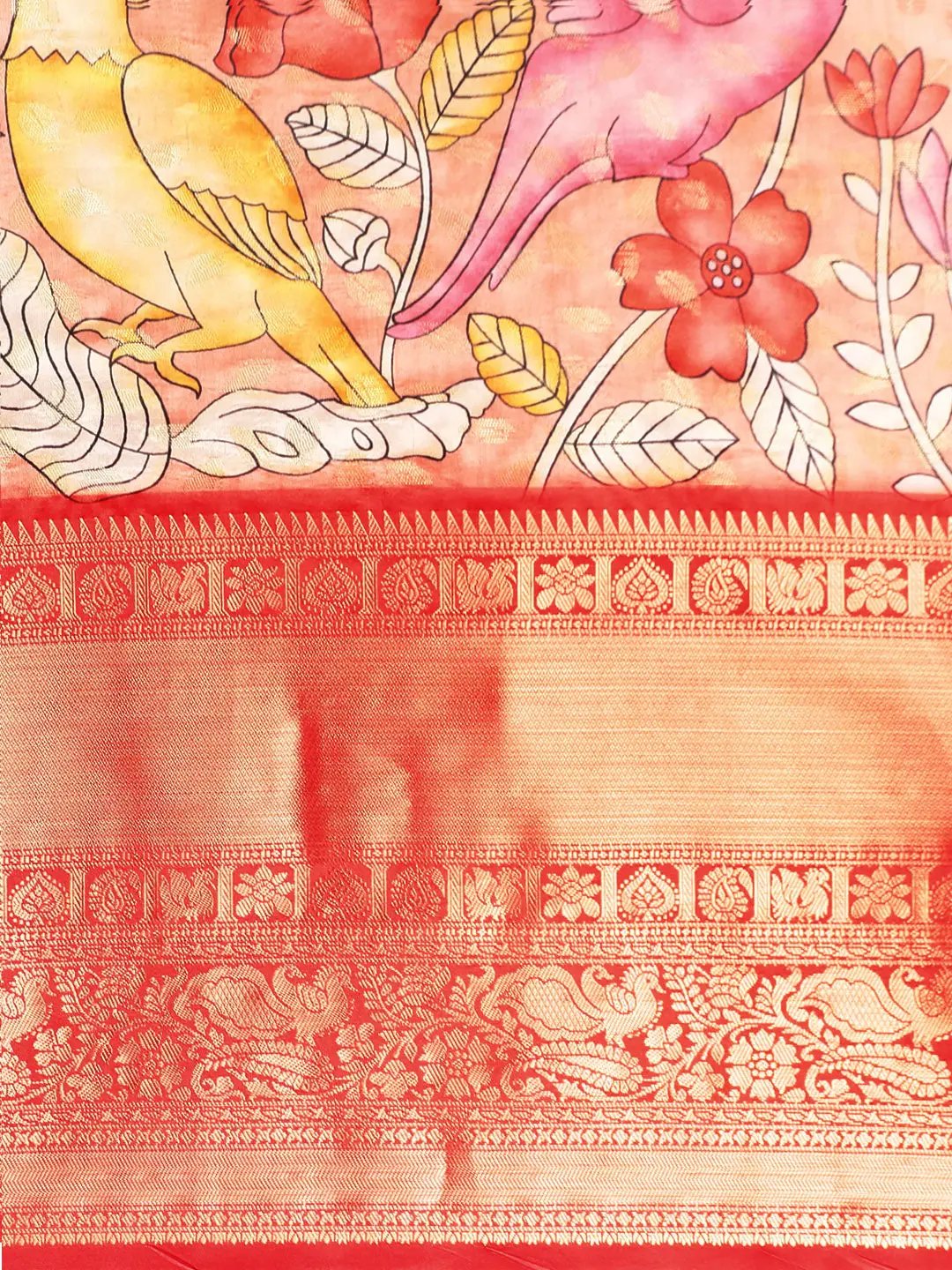 Exquisite Kalamkari Pattu Banarasi Silk Saree by My Store