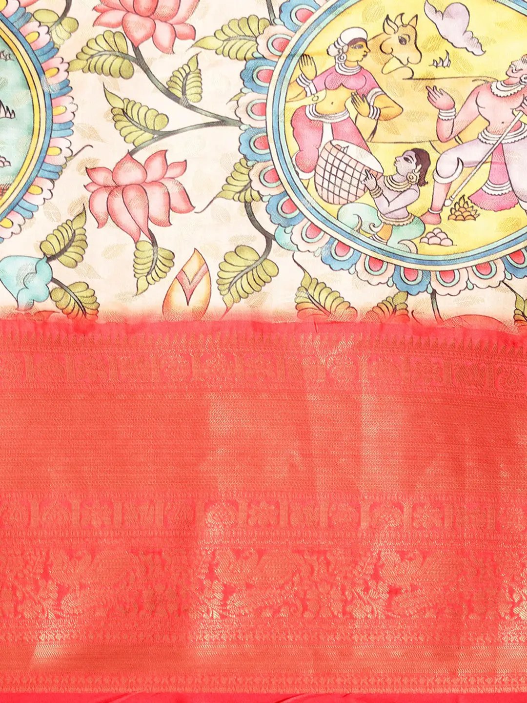 Exquisite Kalamkari Pattu Banarasi Silk Saree by My Store