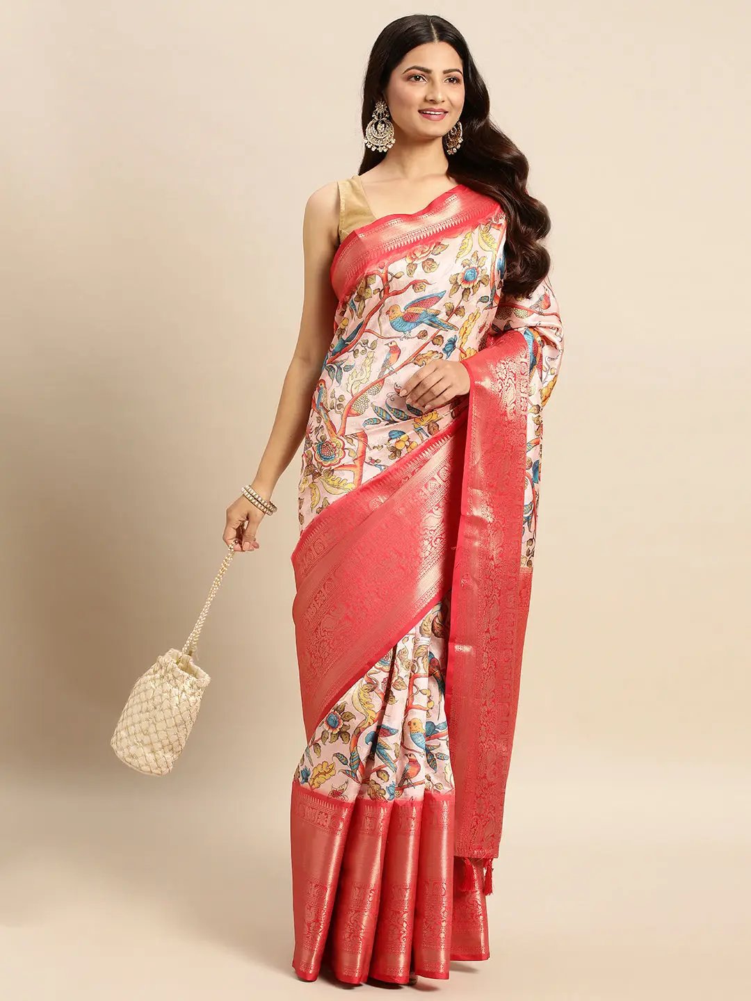 Exquisite Kalamkari Pattu Banarasi Silk Saree by My Store