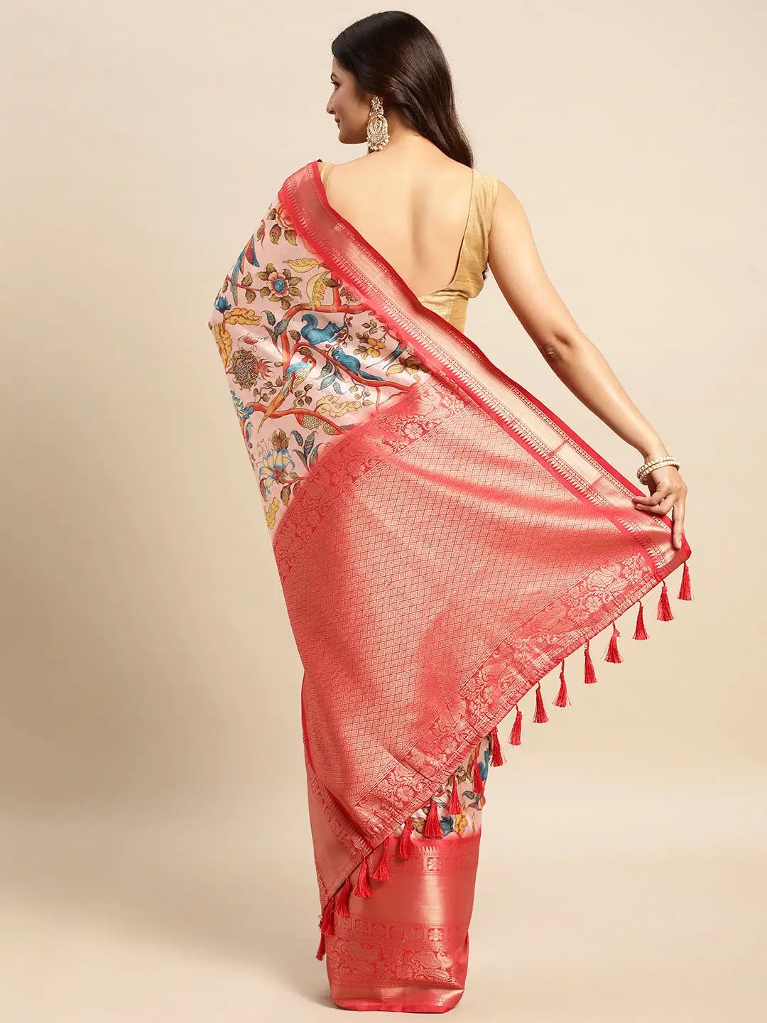 Exquisite Kalamkari Pattu Banarasi Silk Saree by My Store