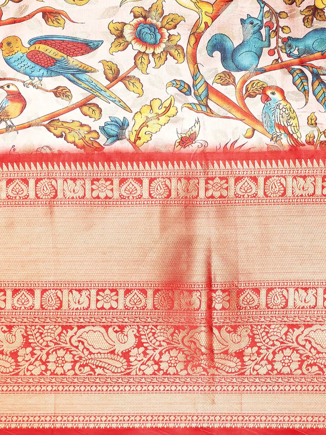 Exquisite Kalamkari Pattu Banarasi Silk Saree by My Store