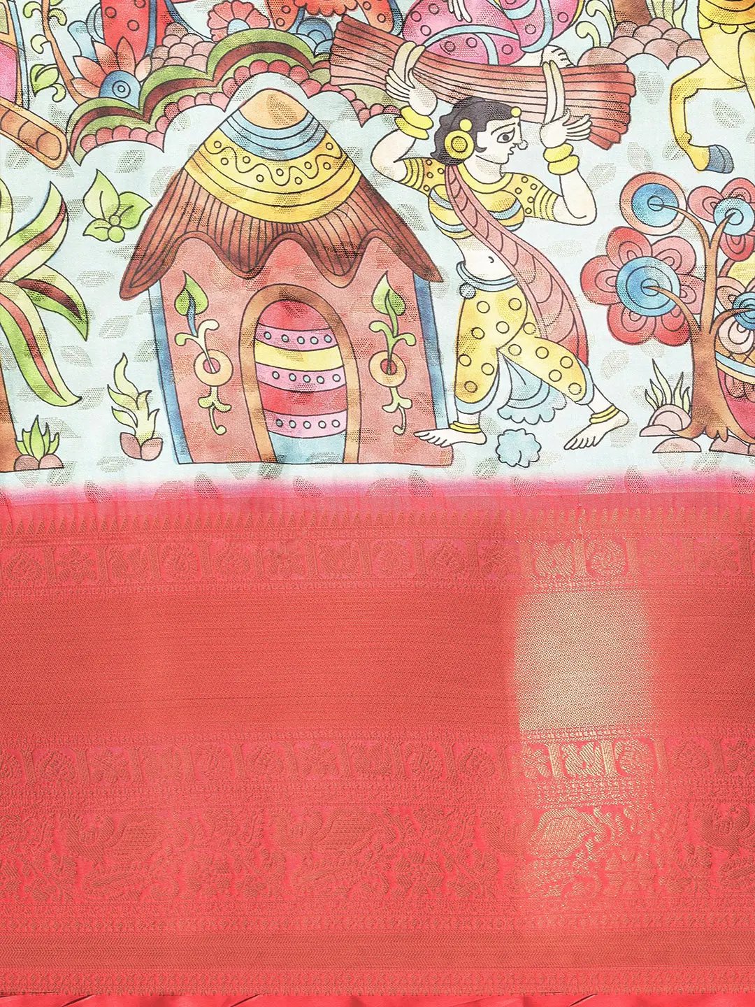 Exquisite Kalamkari Pattu Banarasi Silk Saree by My Store