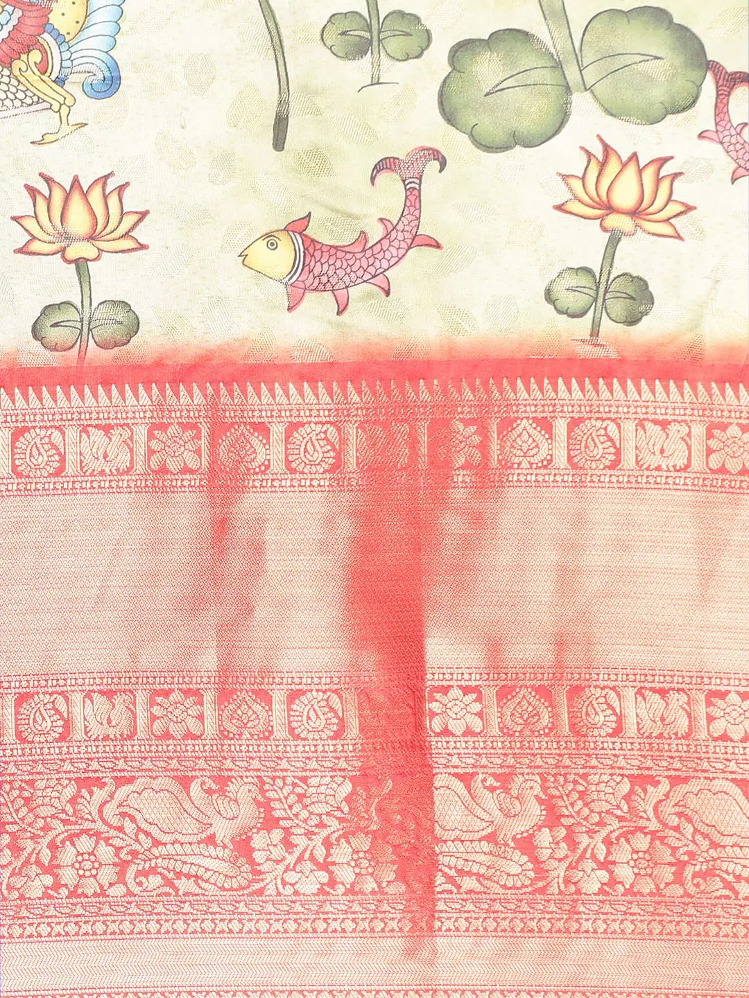 Exquisite Kalamkari Pattu Banarasi Silk Saree by My Store