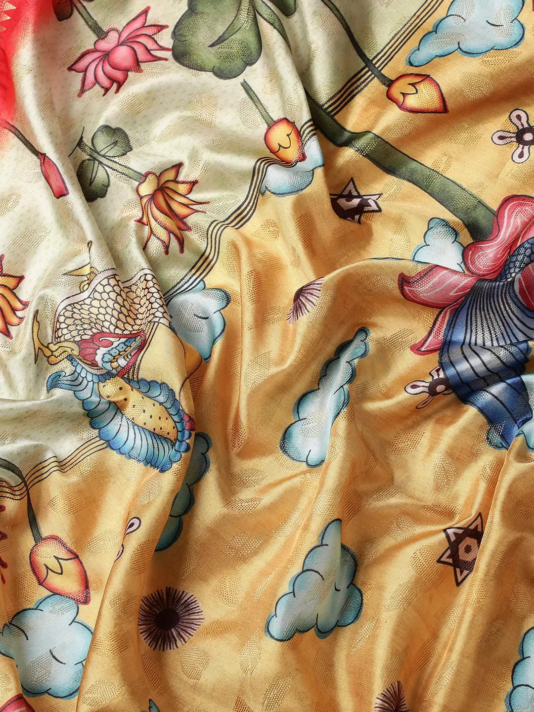 Exquisite Kalamkari Pattu Banarasi Silk Saree by My Store