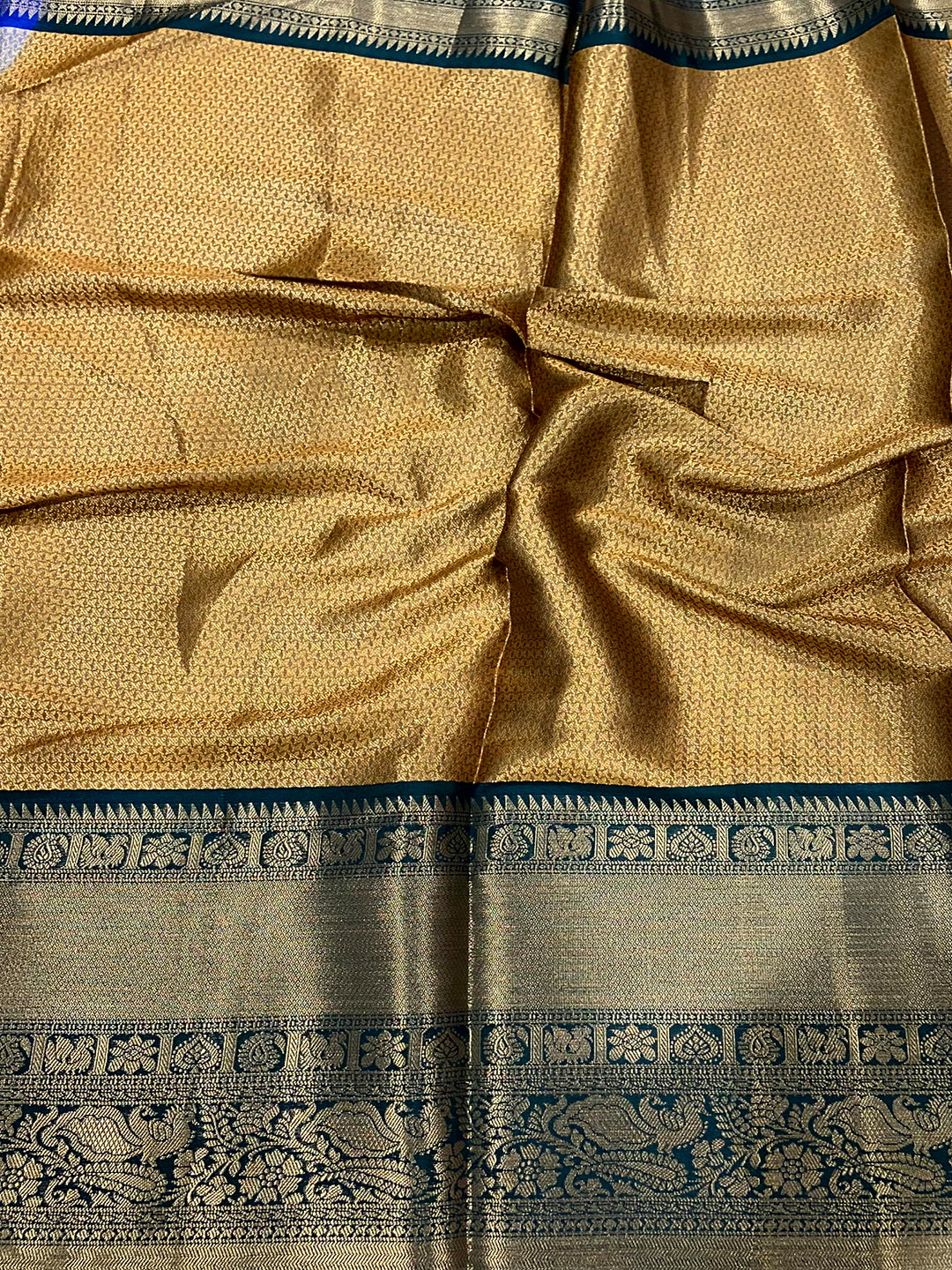 Intricate Ink Blue Banarasi Silk Saree by My Store