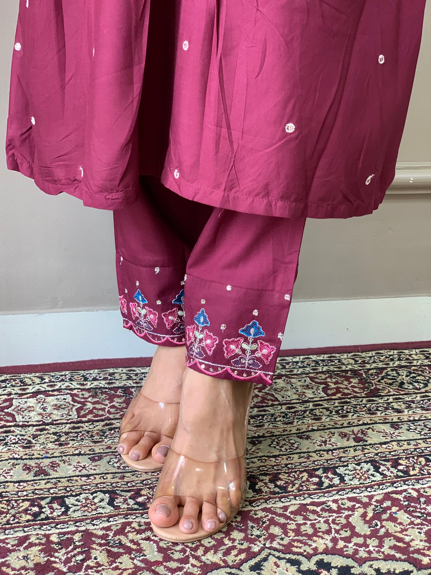 Festival Wear Viscos Purple Kurta Set